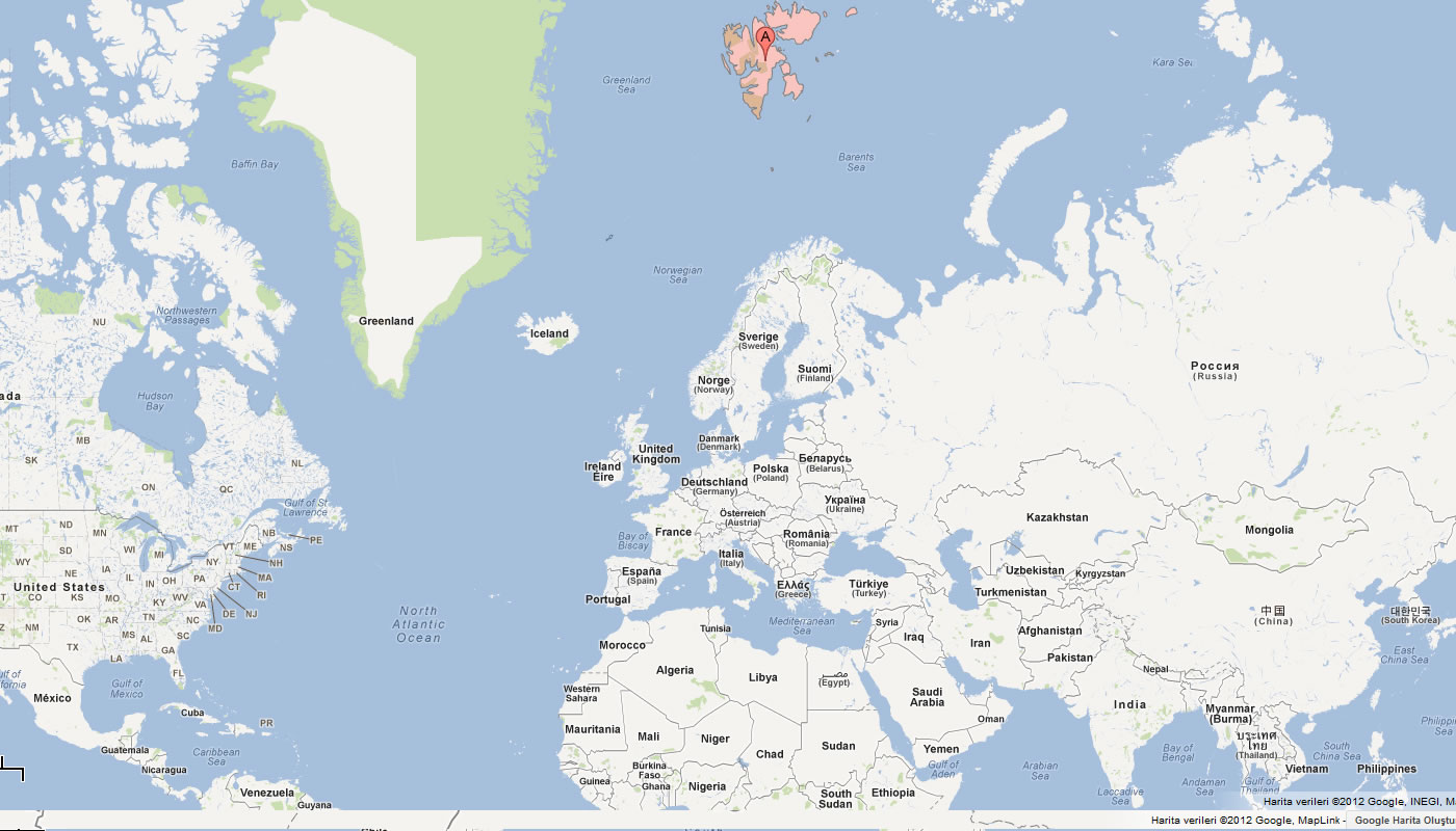 carte du Svalbard monde